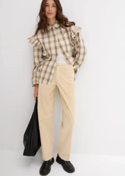 Damen bonprix Bekleidung·Kleider|Hosen|Barrel-Cordhose Mid Waist