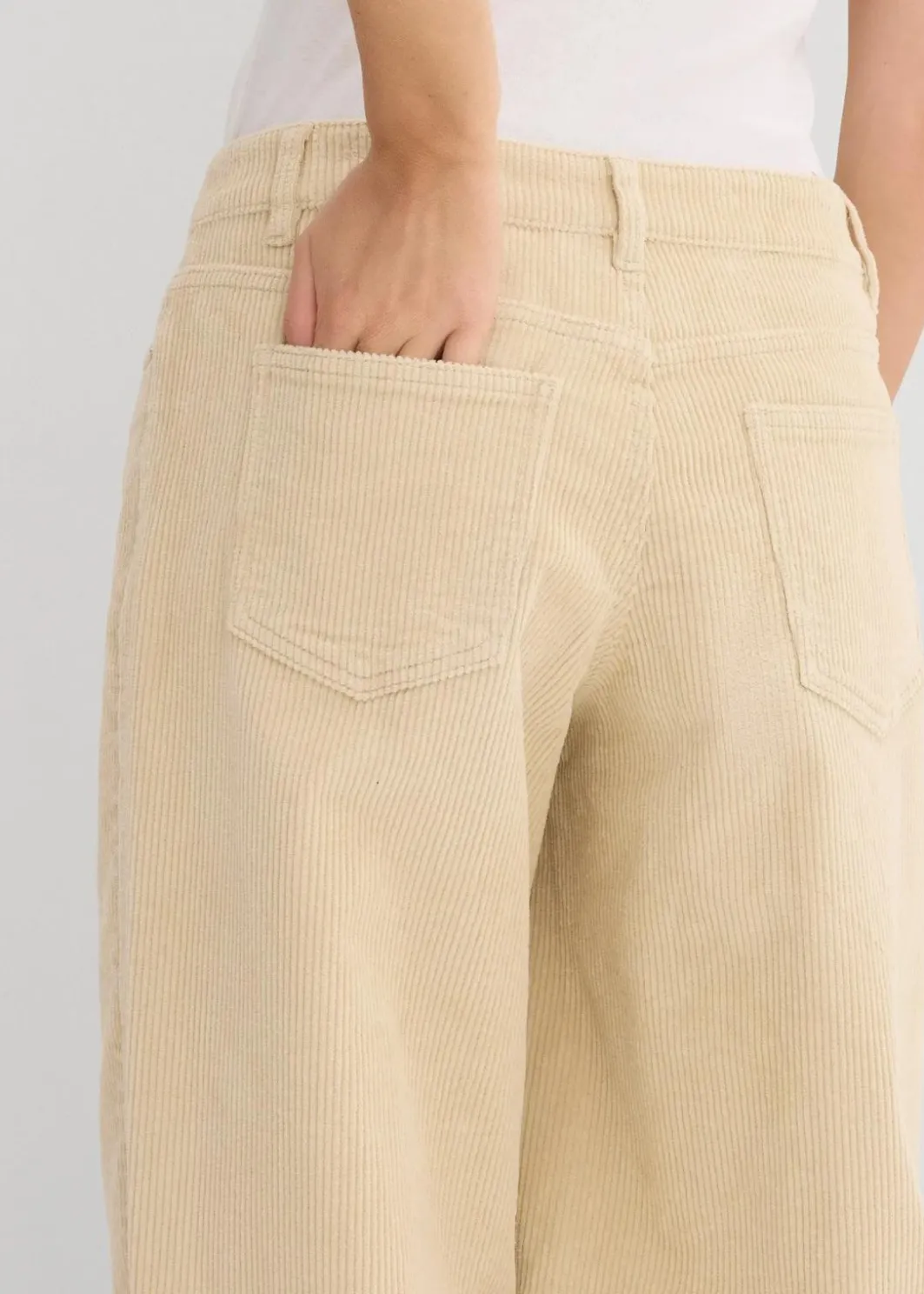 Damen bonprix Bekleidung·Kleider|Hosen|Barrel-Cordhose Mid Waist
