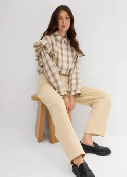 Damen bonprix Bekleidung·Kleider|Hosen|Barrel-Cordhose Mid Waist