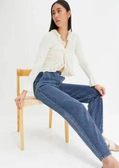 Damen bonprix Jeans|Bekleidung·Shirts & Tops|Barrel-Jeans, Mid Waist, Bequembund