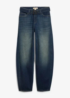Best Barrel-Jeans Mid Waist mit Gürtel Damen Jeans|Kurzgrößen