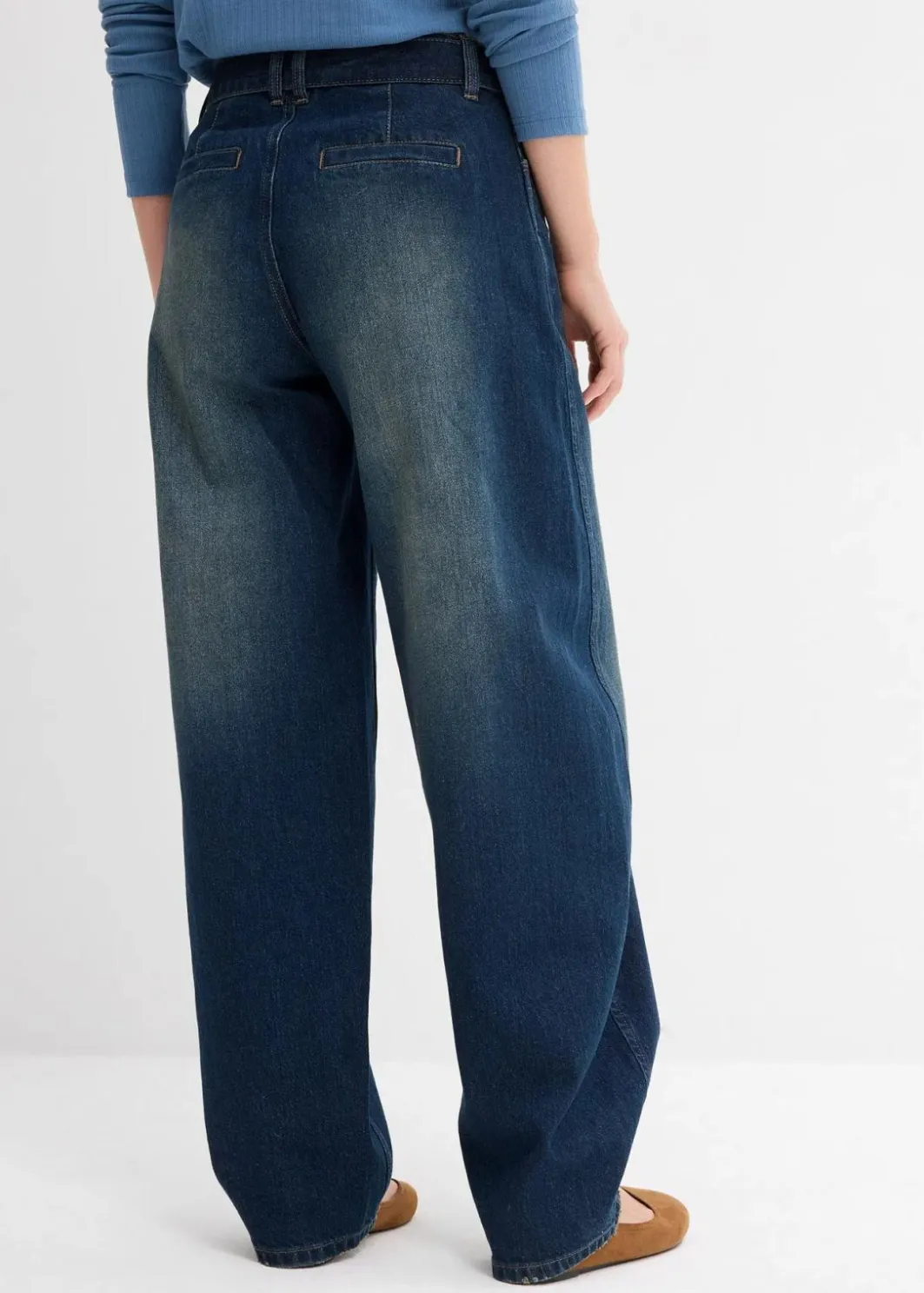 Best Barrel-Jeans Mid Waist mit Gürtel Damen Jeans|Kurzgrößen