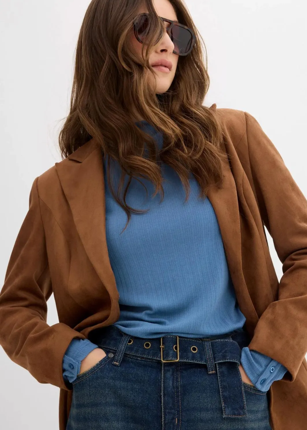 Best Barrel-Jeans Mid Waist mit Gürtel Damen Jeans|Kurzgrößen
