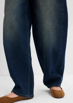 Best Barrel-Jeans Mid Waist mit Gürtel Damen Jeans|Kurzgrößen