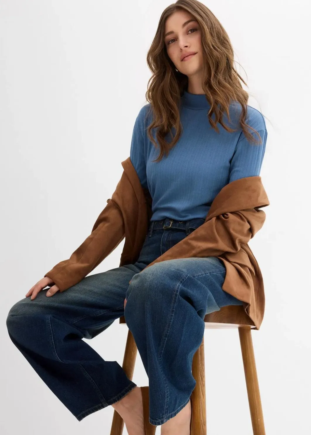 Best Barrel-Jeans Mid Waist mit Gürtel Damen Jeans|Kurzgrößen