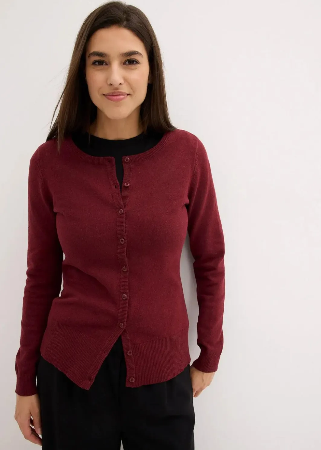 Damen bonprix Bekleidung·Umstandsmode|Strickmode|Basic Feinstrickjacke mit recycelter Baumwolle
