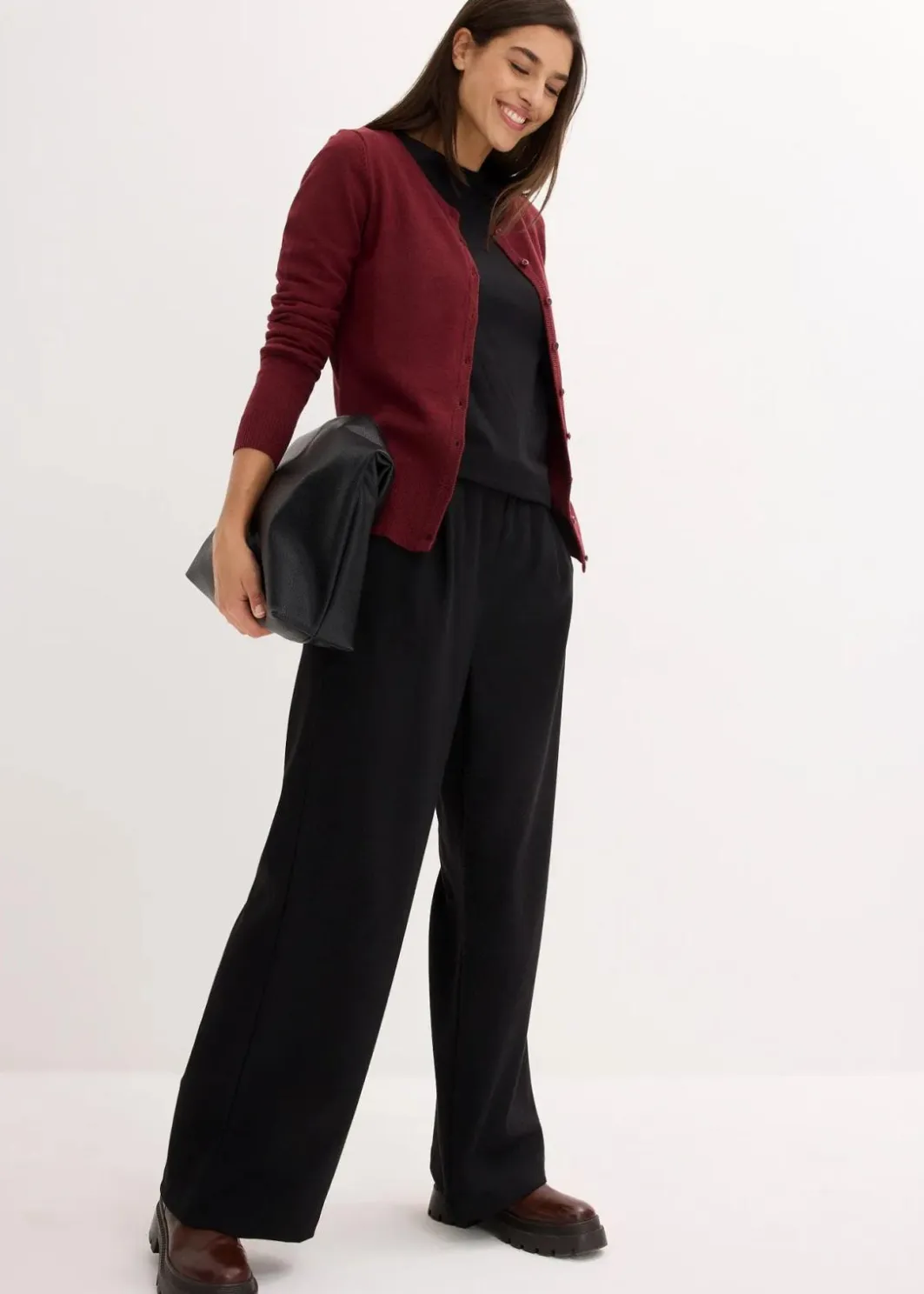 Damen bonprix Bekleidung·Umstandsmode|Strickmode|Basic Feinstrickjacke mit recycelter Baumwolle