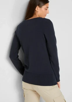 Damen bonprix Pullover & Strickjacken|Basics|Basic Feinstrickjacke mit recycelter Baumwolle