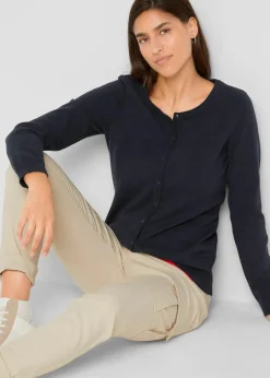 Damen bonprix Pullover & Strickjacken|Basics|Basic Feinstrickjacke mit recycelter Baumwolle