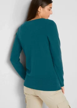 Online Basic Feinstrickjacke mit recycelter Baumwolle Damen Pullover & Strickjacken|Basics