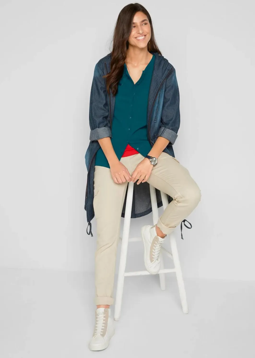 Online Basic Feinstrickjacke mit recycelter Baumwolle Damen Pullover & Strickjacken|Basics