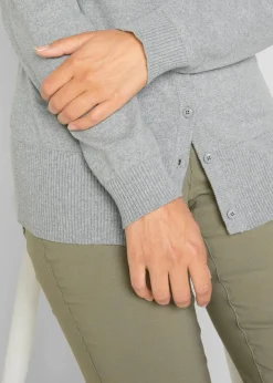 Outlet Basic Feinstrickjacke mit recycelter Baumwolle Damen Pullover & Strickjacken|Basics