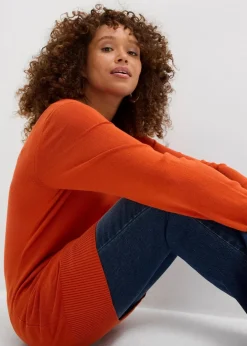 Outlet Basic Longpullover mit V-Ausschnitt Damen Bekleidung·Röcke|Bekleidung·Jeans