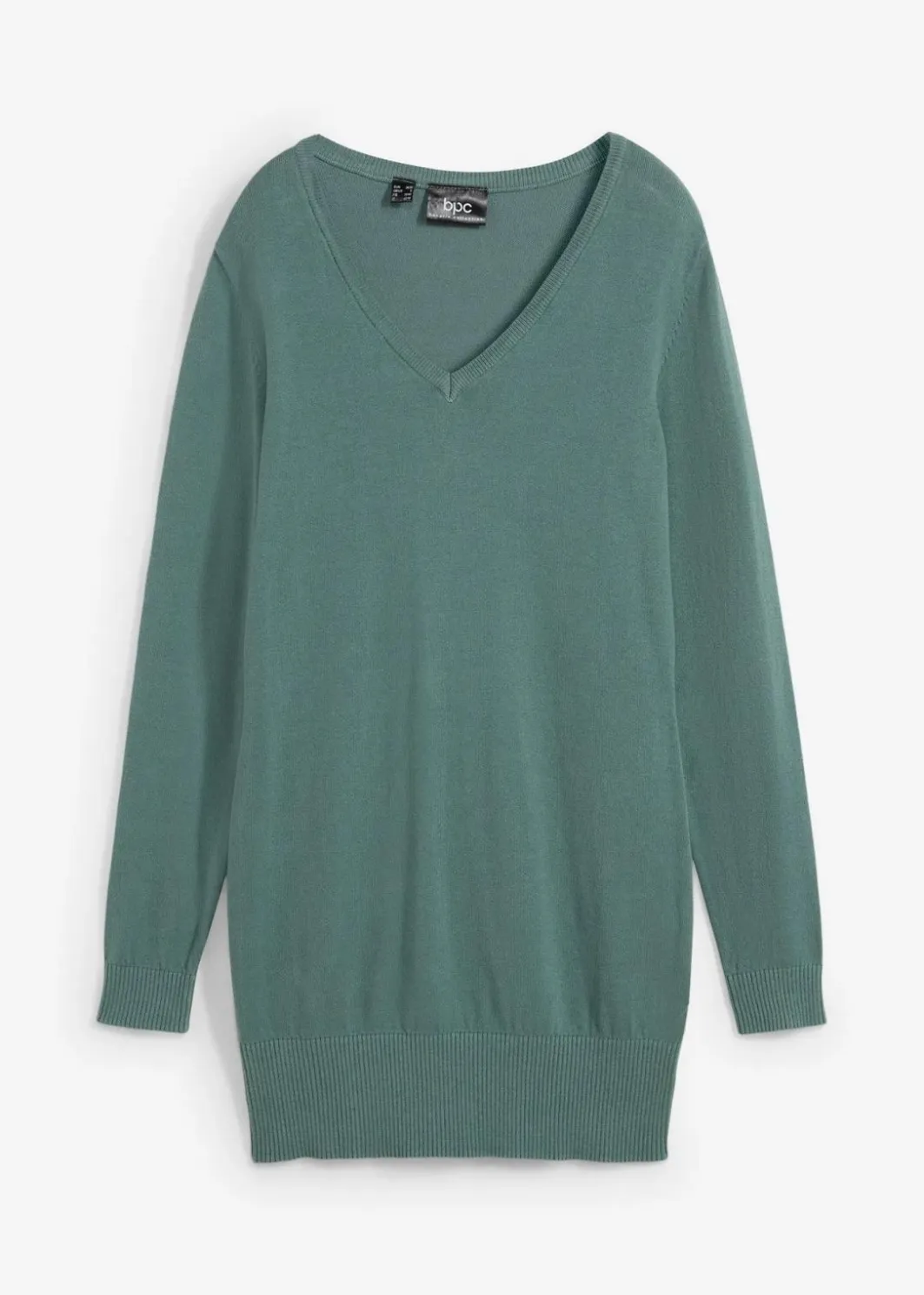 Best Basic Longpullover mit V-Ausschnitt Damen Strickmode|Pullover & Strickjacken