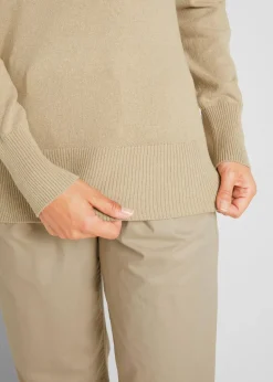 Damen bonprix Strickmode|Pullover & Strickjacken|Basic Pullover mit recycelter Baumwolle