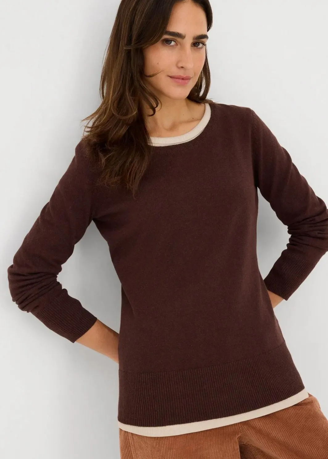 New Basic Pullover mit recycelter Baumwolle Damen Bekleidung·Röcke|Bekleidung·Jeans