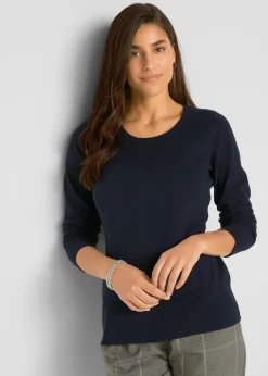 Online Basic Pullover mit recycelter Baumwolle Damen Strickmode|Pullover & Strickjacken
