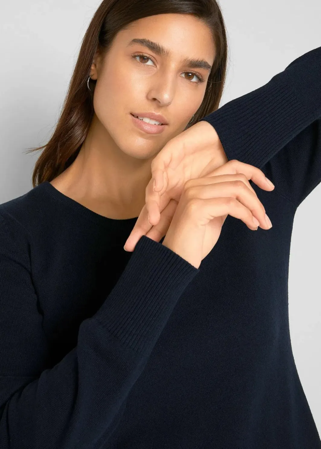 Online Basic Pullover mit recycelter Baumwolle Damen Strickmode|Pullover & Strickjacken