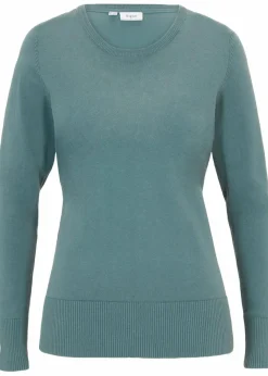 Damen bonprix Strickmode|Pullover & Strickjacken|Basic Pullover mit recycelter Baumwolle