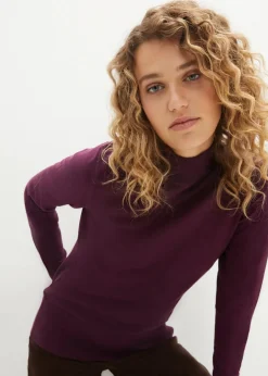 Basic Pullover mit Stehkragen mit recycelter Baumwolle Damen Bekleidung·Umstandsmode|Pullover & Strickjacken