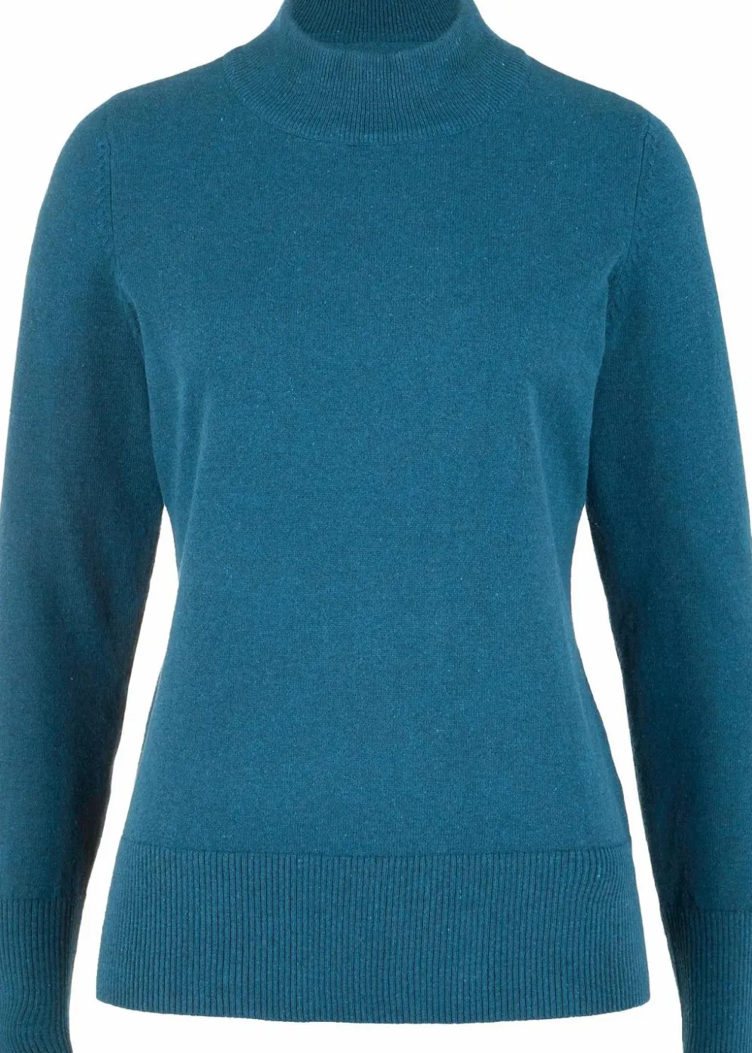 Damen bonprix Pullover & Strickjacken|Basics|Basic Pullover mit Stehkragen mit recycelter Baumwolle