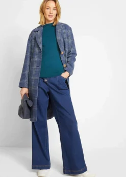 Damen bonprix Pullover & Strickjacken|Basics|Basic Pullover mit Stehkragen mit recycelter Baumwolle