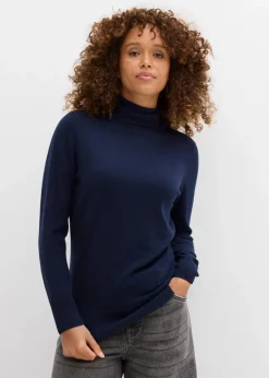 Damen bonprix Pullover & Strickjacken|Basics|Basic Rollkragenpullover