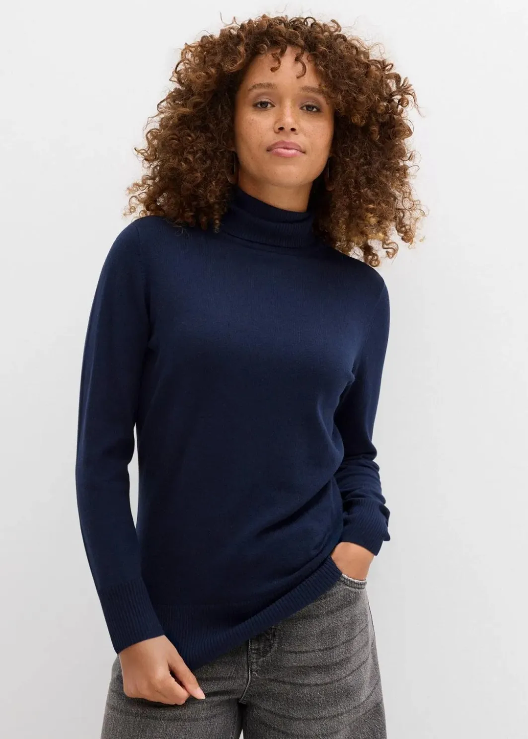 Damen bonprix Pullover & Strickjacken|Basics|Basic Rollkragenpullover
