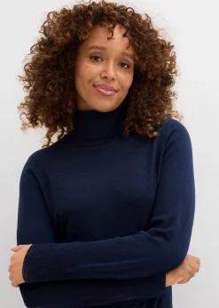 Damen bonprix Pullover & Strickjacken|Basics|Basic Rollkragenpullover