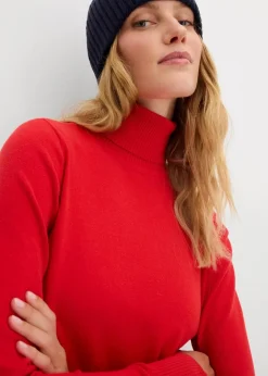 Damen bonprix Pullover & Strickjacken|Basics|Basic Rollkragenpullover