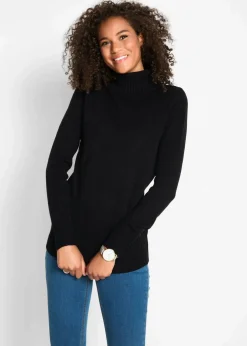 Damen bonprix Strickmode|Pullover & Strickjacken|Basic Rollkragenpullover