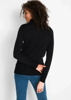 Damen bonprix Strickmode|Pullover & Strickjacken|Basic Rollkragenpullover