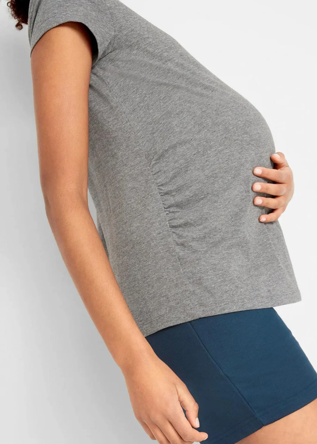 Damen bonprix Nachhaltigere Materialien|Umstandsmode|Basic Umstandsshirts aus Bio-Baumwolle, (2er-Pack)