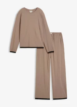Damen bonprix Hosen|Bekleidung·Kleider|Baumwoll - Jogginganzug (Doppelpack 2-tlg. Set)