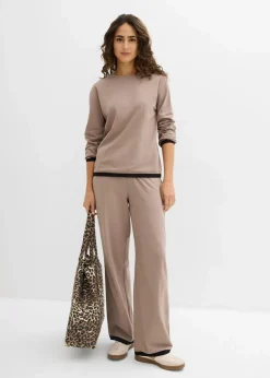 Damen bonprix Hosen|Bekleidung·Kleider|Baumwoll - Jogginganzug (Doppelpack 2-tlg. Set)