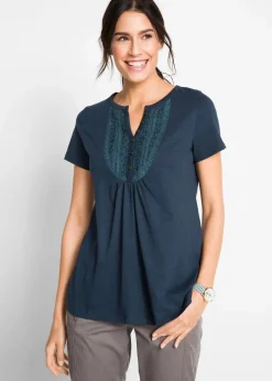 Discount Baumwoll Flammgarn-Shirt, Kurzarm Damen Shirts & Tops|Nachhaltigere Materialien
