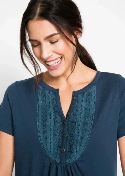 Discount Baumwoll Flammgarn-Shirt, Kurzarm Damen Shirts & Tops|Nachhaltigere Materialien