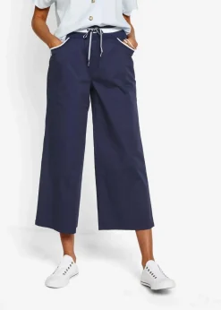 Damen bonprix Hosen|Baumwoll Papertouch- Culotte mit Bequembund
