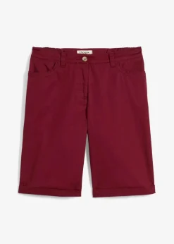 Damen bonprix Hosen|Shorts|Baumwoll Papertouch-Bermuda mit Bequembund