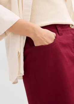 Damen bonprix Hosen|Shorts|Baumwoll Papertouch-Bermuda mit Bequembund