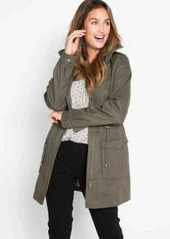 Damen bonprix Bekleidung·Hosen|Jacken & Mäntel|Baumwoll Parka mit Jerseyfutter
