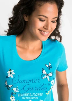 Damen bonprix Shirts & Tops|Nachhaltigere Materialien|Baumwoll Shirt, Kurzarm