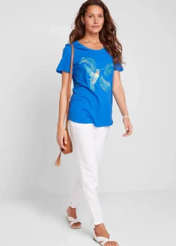 Outlet Baumwoll Shirt mit Druck Damen Shirts & Tops|Nachhaltigere Materialien