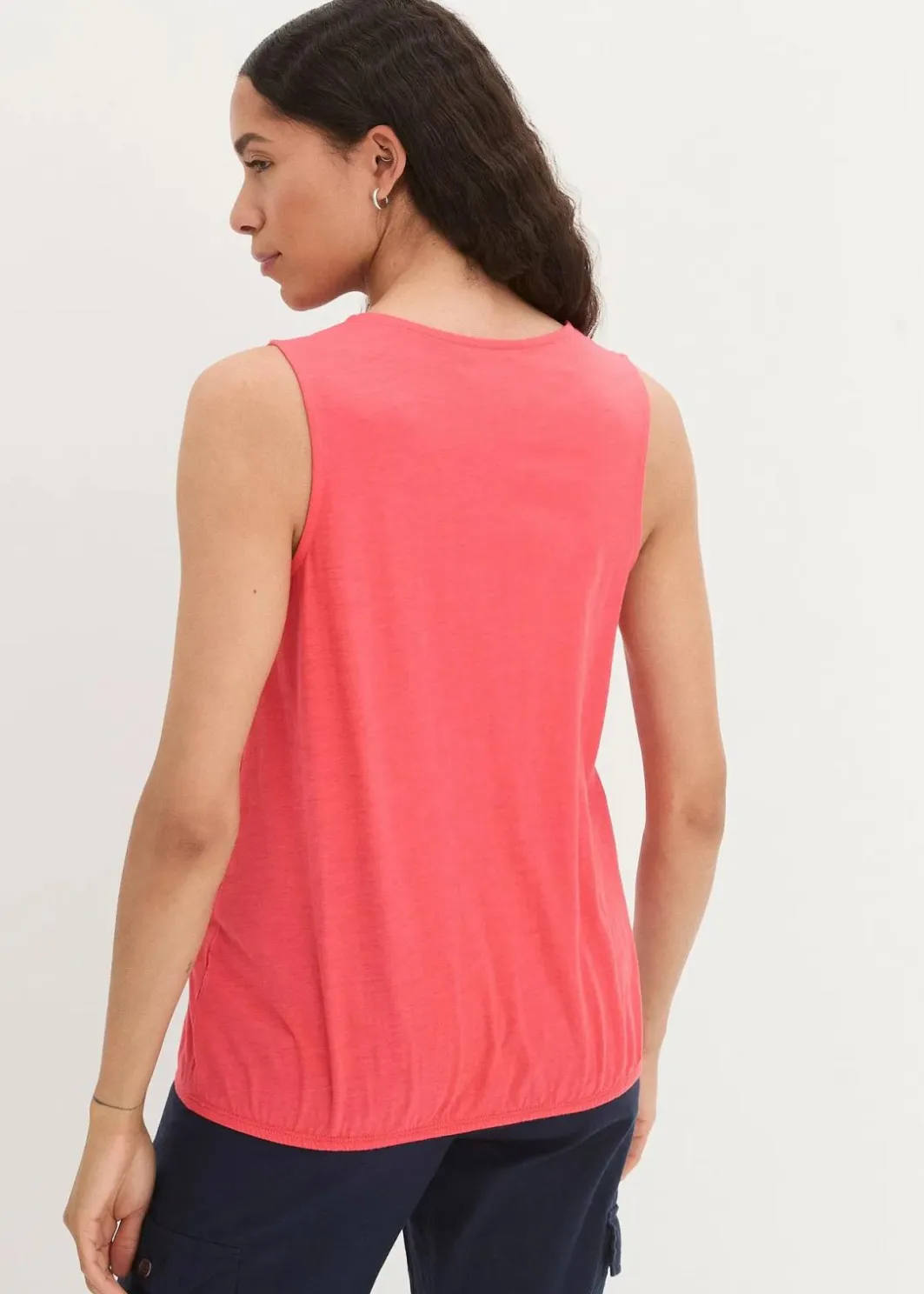 Damen bonprix Bekleidung·Jacken & Mäntel|Blusen & Tuniken|Baumwoll Top in Wickeloptik mit Gummibund
