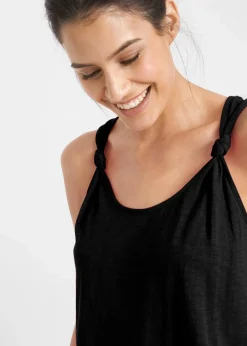 Best Baumwoll Top mit Knotendetails Damen Shirts & Tops