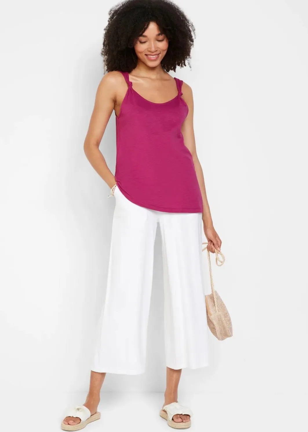 Damen bonprix Shirts & Tops|Baumwoll Top mit Knotendetails