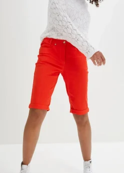 Damen bonprix Hosen|Shorts|Baumwoll-Bermuda mit Bequembund