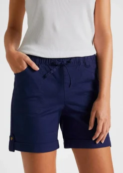 New Baumwoll-Bermuda mit Gummibund Damen Hosen|Shorts