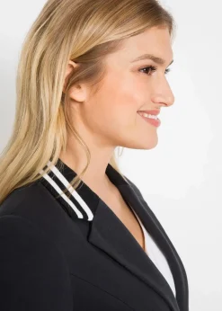 New Baumwoll-Blazer mit gestreiften Details Damen Bekleidung·Basics|Blazer