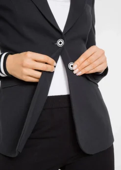 New Baumwoll-Blazer mit gestreiften Details Damen Bekleidung·Basics|Blazer
